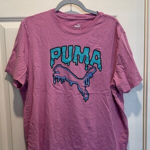 Puma Pink and Blue Short Sleeve Tee